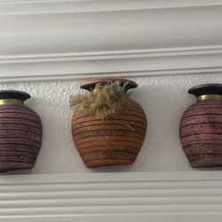 Decorative Wall Vase Set (3) – Rustic Style