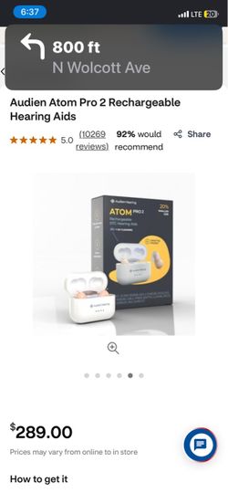 Atom pro 2 rechargeable otc hearing aids