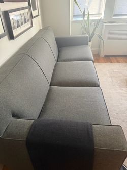 Room & Board 3-Cushion Sofa - Charcoal Gray / Charcoal Weave Upholstery