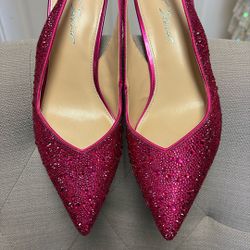 Fish is Pink Rhinestone Pumps By Betsy Johnson Size 9 Brand New