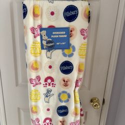 New Pillsbury Dough Boy Easter Soft Fleece Throw Blanket 60 X 70 Plush