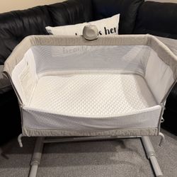 Cloud Baby Bedside Bassinet, Bed Crib for Infant and Newborn, Portable Sleeper for Co-Sleeping, Includes Hanging Figurine and Music - for Girls and Bo