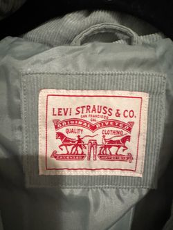 Green/gray Levi’s Corduroy Puffer Jacket