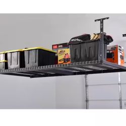 BRAND NEW IN BOX Husky Adjustable Height Garage Overhead Ceiling Storage Rack in Black (42 in. H x 96 in. W x 48 in. D)