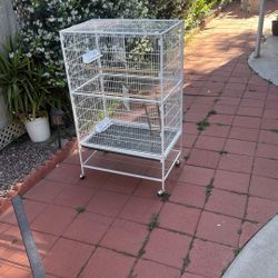 White Bird Cage, 31’’ L, 20.4’’ W,  52’’ H 