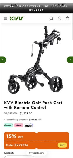 KVV Electric Golf Push Cart with Remote Control