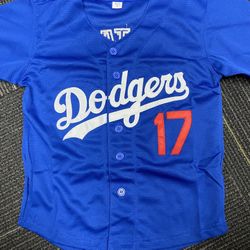DODGERS JERSEY SHIRT #17 OHTANi KIDS ’ SIZE  8 In blue *BRAND NEW*