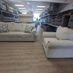 Free Delivery! Beige Couch And Chair Set 