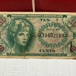 US MPC(Military Payment Certificate) 10 Cent Vietnam issued Series 641 Issued in use from 8/31/1965-10/21/1968!!~((IVID#1460//OFRUP)