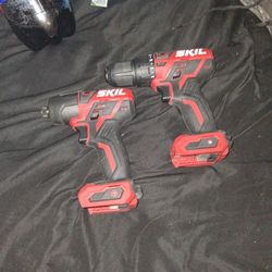 2 Skill Drill And Impact New Minus Batery And Charger 30 12v