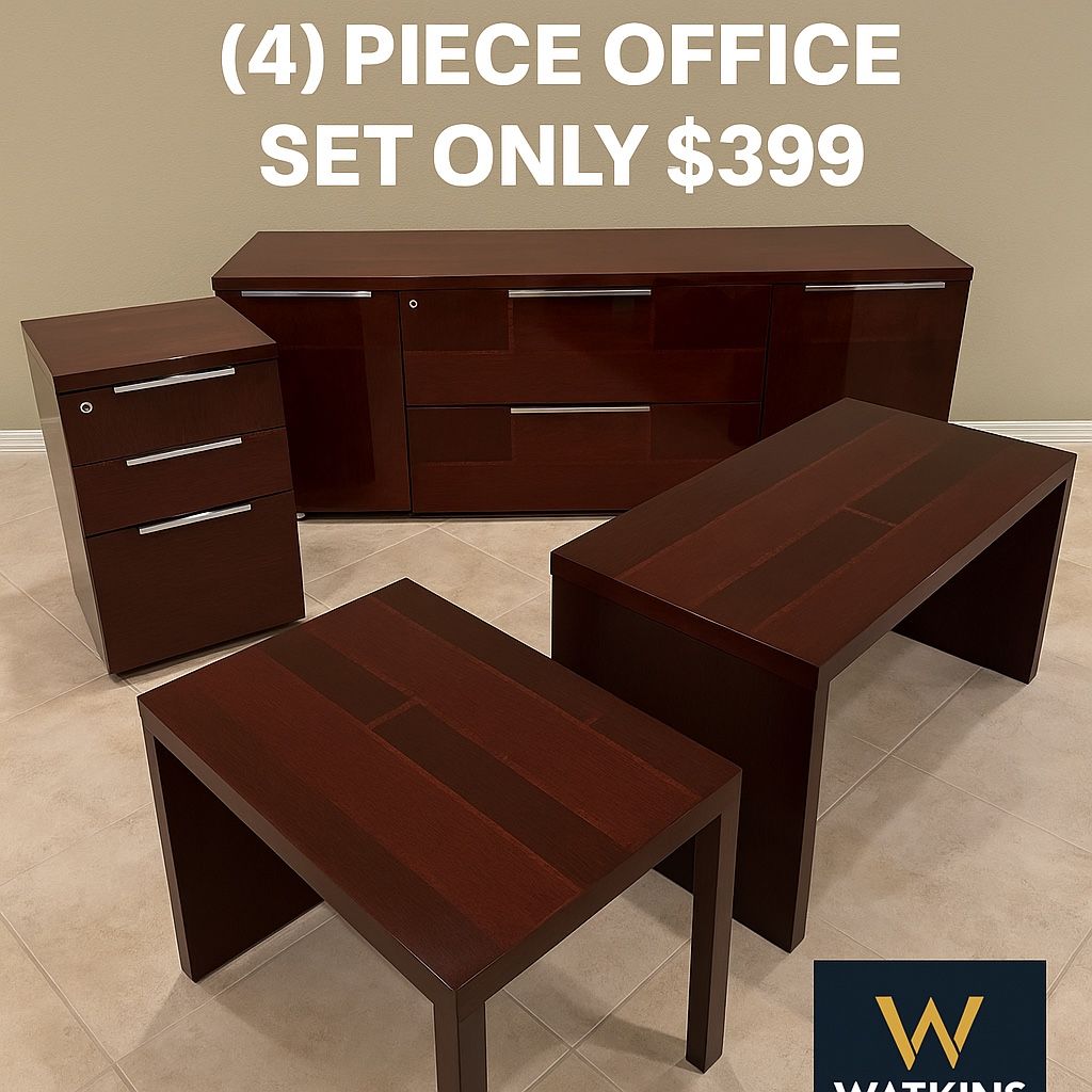 ✨ BEAUTIFUL 4-PIECE MAHOGANY OFFICE SET – FREE LOCAL DELIVERY ✨