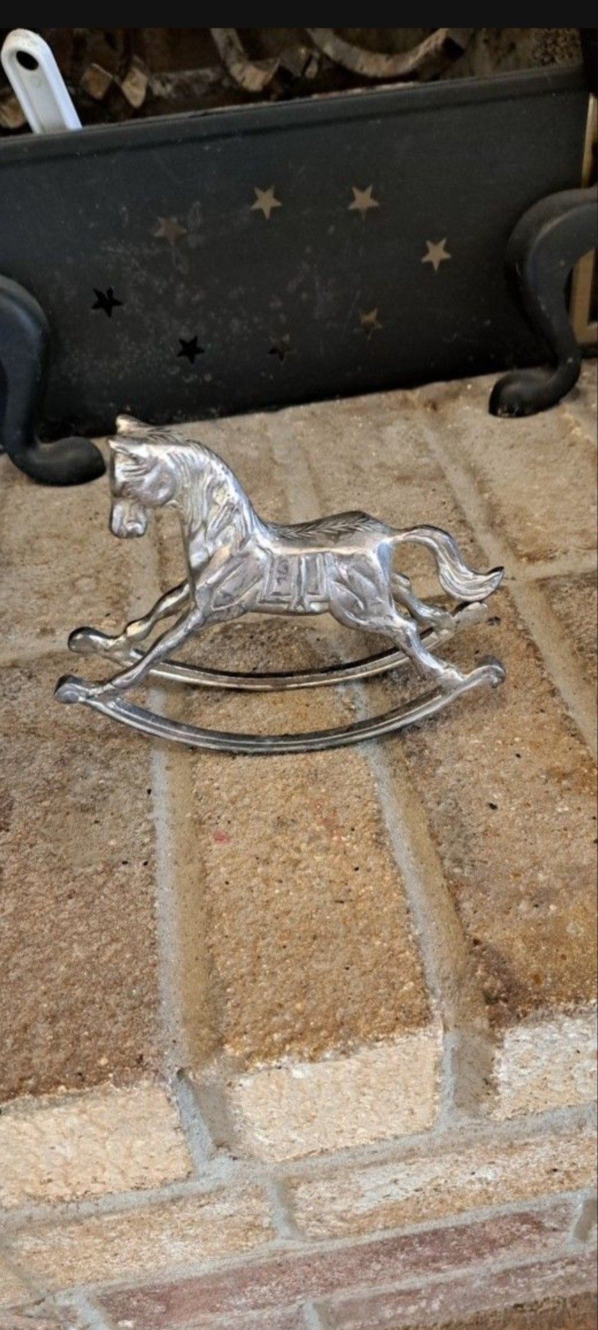 Vintage 1960s Brass Rocking Horse Figurine 7"