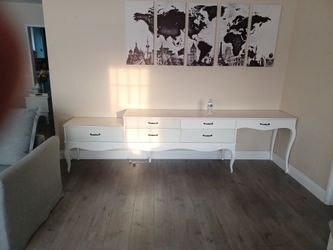 Unique !! Desk/ console Table/Vanity 6 DRAWERS