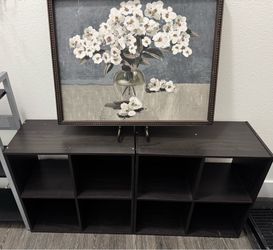 Cube storage shelf with painting