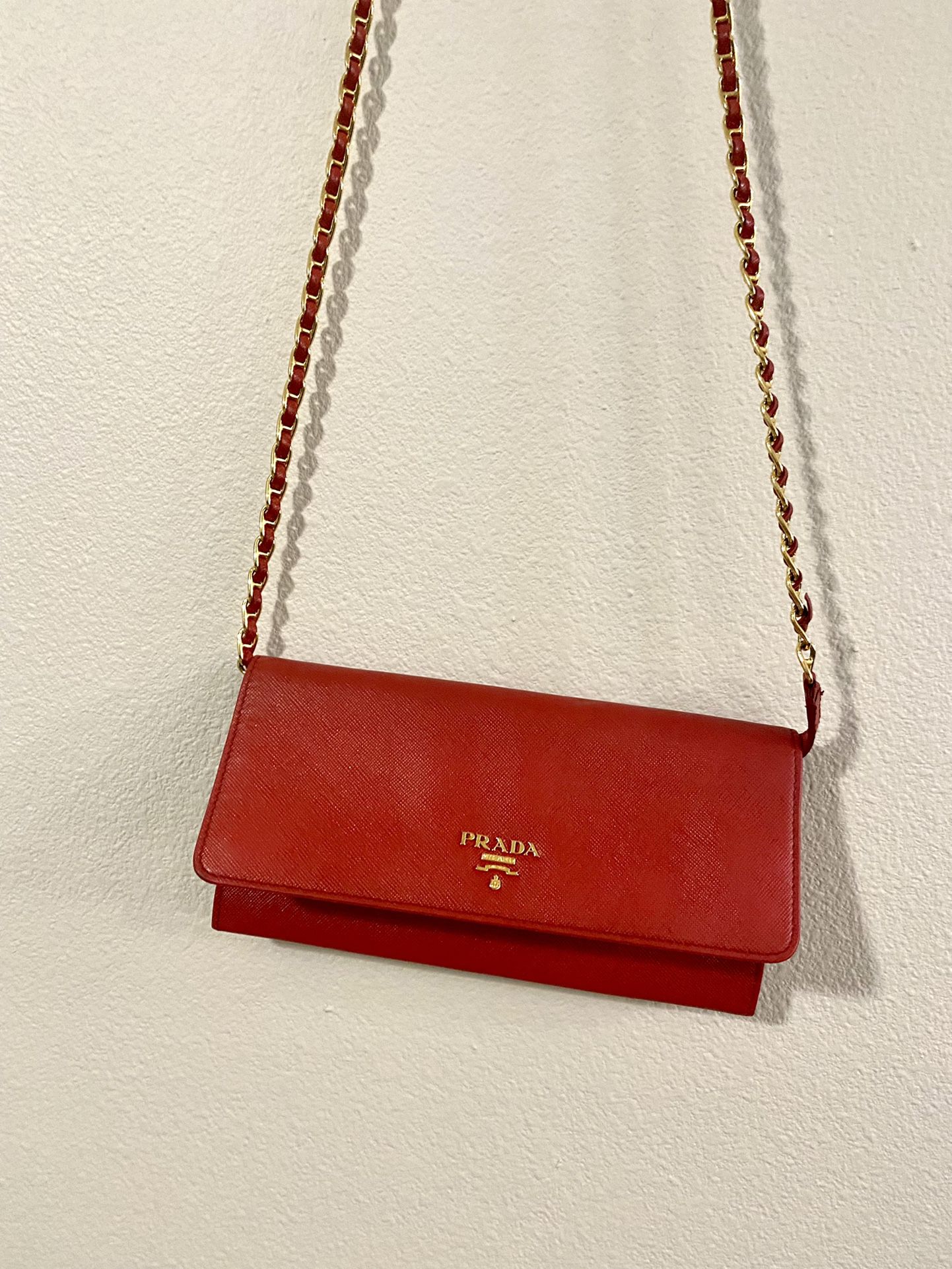 Prada Saffiano Leather Wallet-on-Chain