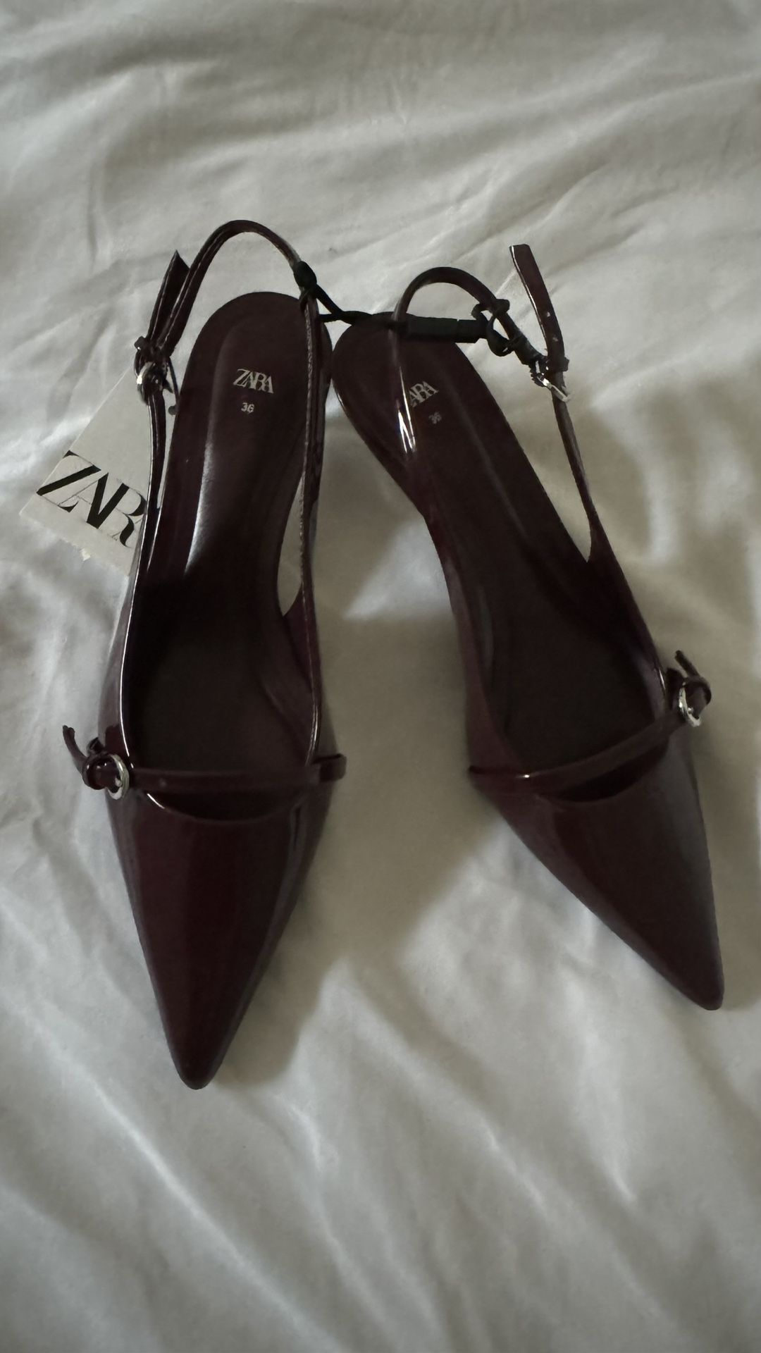 Zara Burgundy Red Kitten Heels