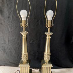 Mid century brass Table lamps
