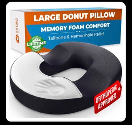5 STARS UNITED Donut Pillow Hemorrhoid Tailbone Cushion – Large Cushion for Pain