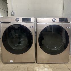 🔥 Samsung CHAMPAGNE High-Efficiency Washer & Dryer Set 🔥