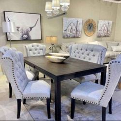Dining Room Set 🌟Ashley Furniture Dining Table & 4 Chairs & Bench 🌕 New Brand 💥 