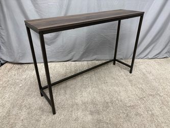 SAUDER Industrial Smoked Oak Finish Sofa Table