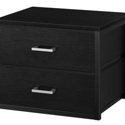 NIB BOLUO Stackable Storage Drawers Closet Organizers and Storage Fabric 2 Drawer Dresser for Bedroom Office Black Modern