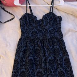 Forever 21 Black Velvet Damask Pattern Spaghetti Strap Dress