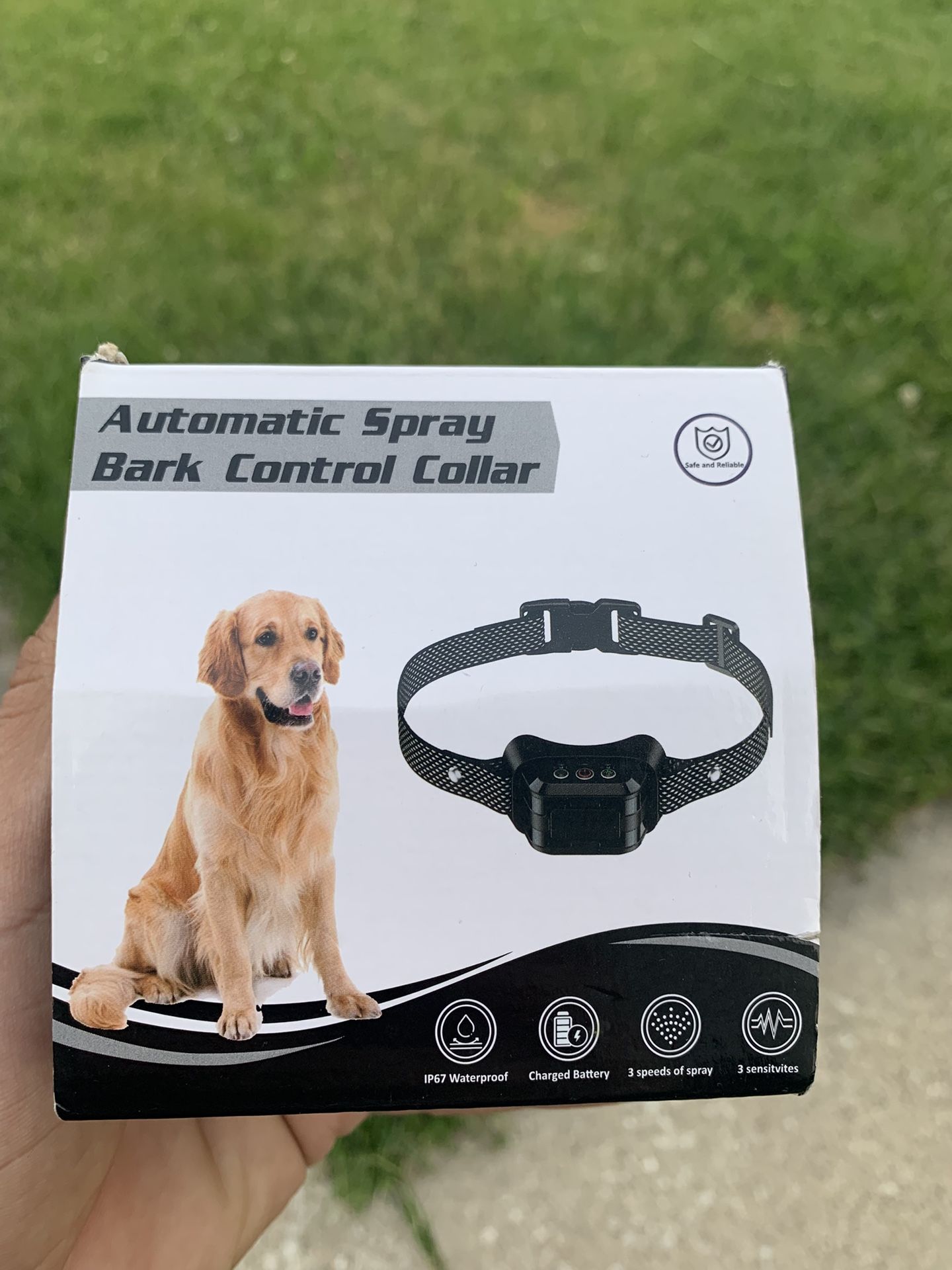 KATUR Citronella Bark Collar – Rechargeable & Waterproof Dog Spray Training Collar (Blue)