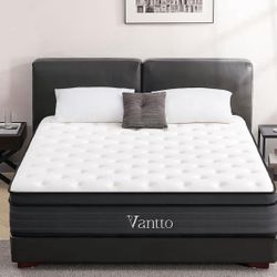 Vantto Full Size Mattress, 12 Inch Memory Foam Hybrid Mattress in a Box with Pocket Springs for Motion Isolation Pressure Relief