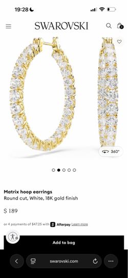 Swarovski Matrix Hoop Earrings Gold
