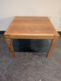 Rustic Oak Finish Square Side Table