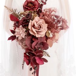 New Ling’s Moment Burgundy Bridal Bouquet 