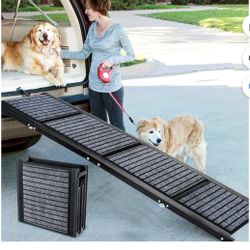 67" Foldable Dog Ramp  with Non-Slip Rug Surface,  Portable Up to 220 LBS 