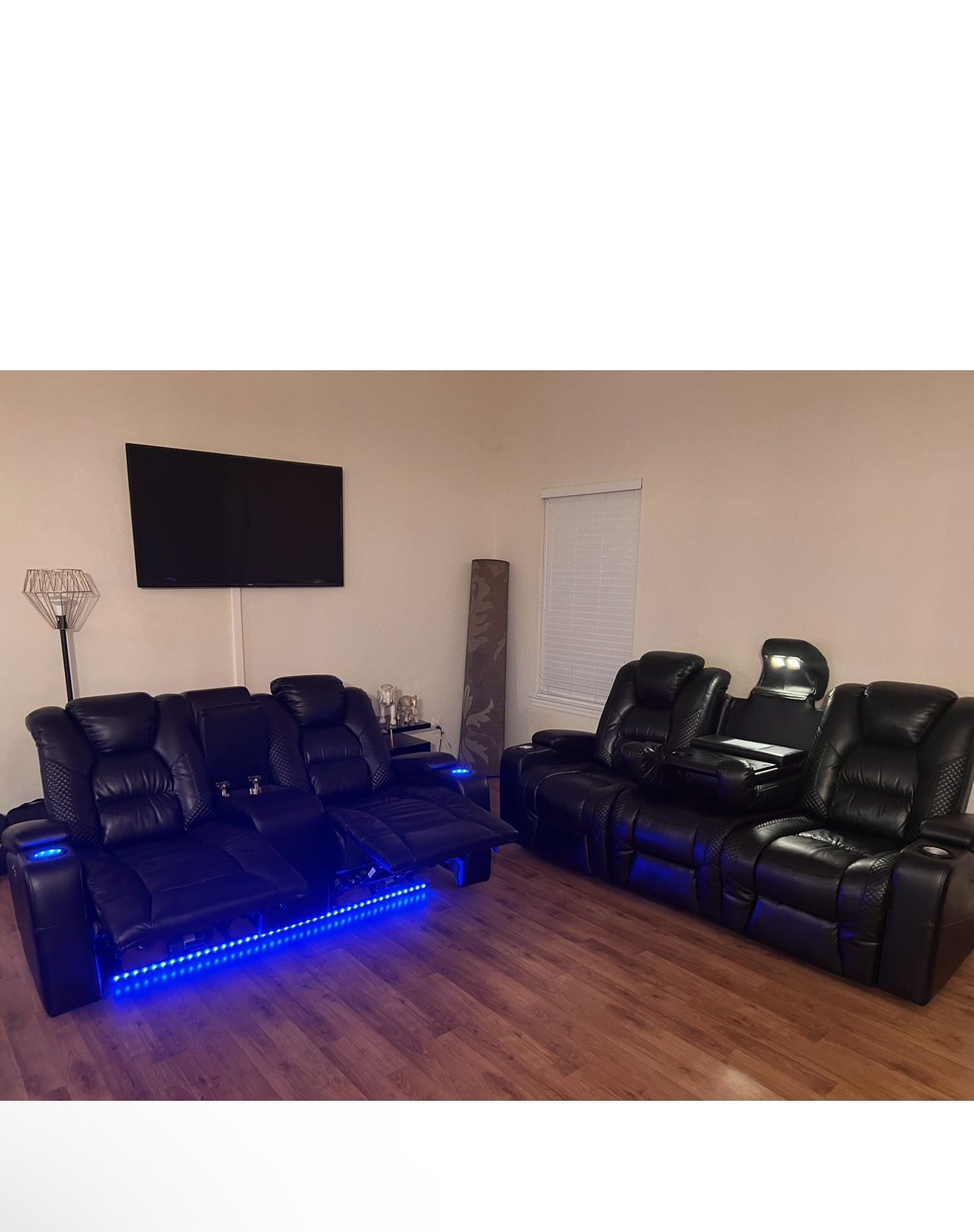 LED Lights Reclining Seats Set Of 2