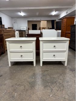 2 Large White Nightstands/ Nightstand Set / End Tables / Side Tables