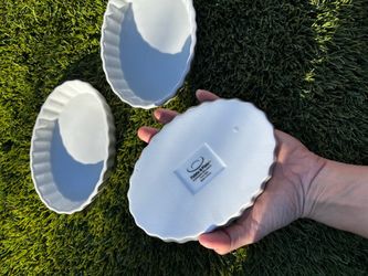 Palate & Plate White Ceramic Tart Dishes Set of 3