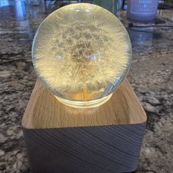 3D Dandelion Crystal Ball Night Light With Music Box Rotating - USB Charger 