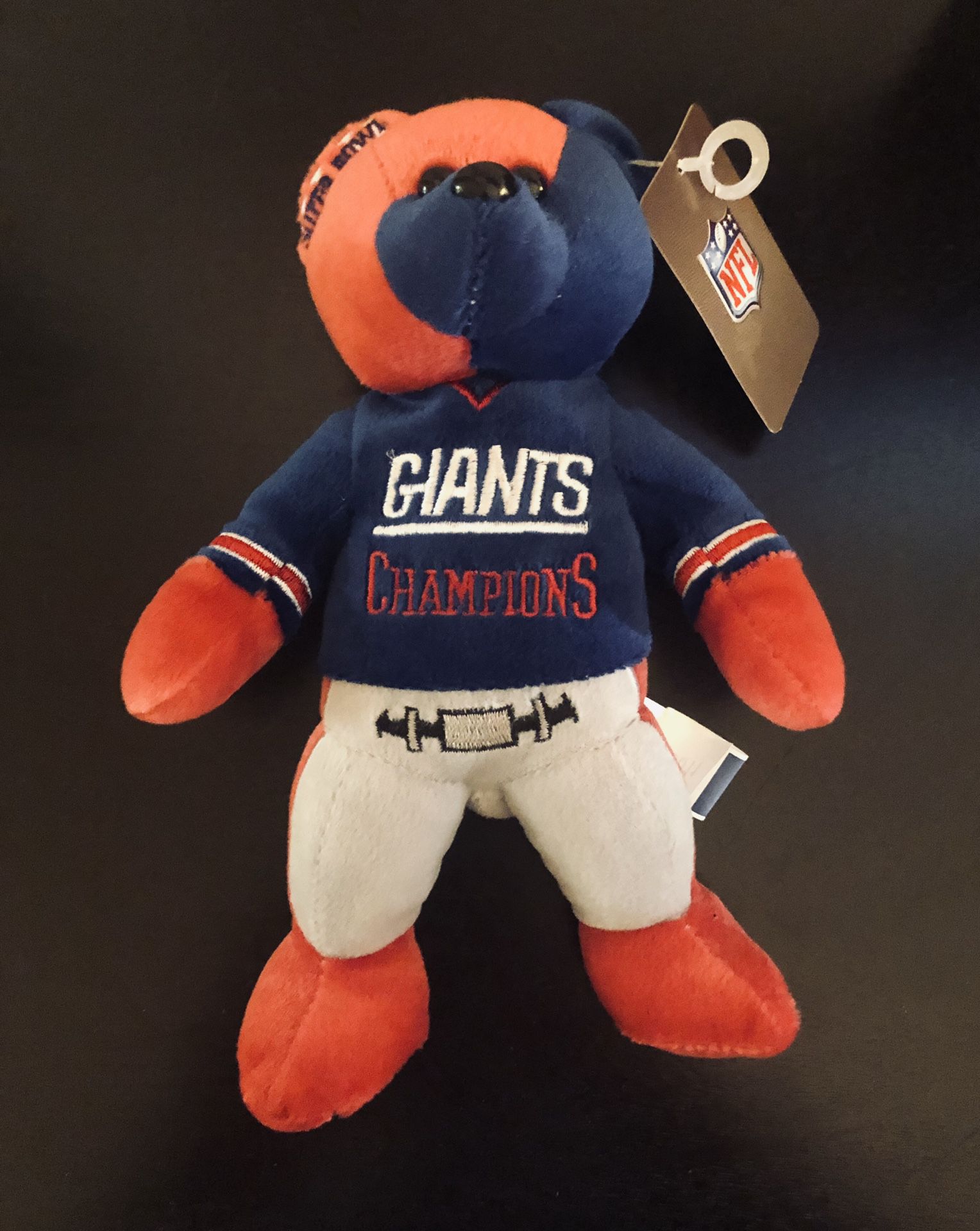 2008 NY New York Giants NFL Football SuperBowl XLII Champions Forever Collectibles Stuffed Plush Beanie Bear Animal - BRAND NEW!!