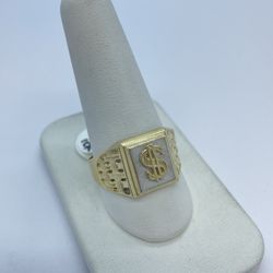 Gold Ring Money Sign Design 