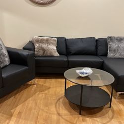 Black Sofa Set With Chair