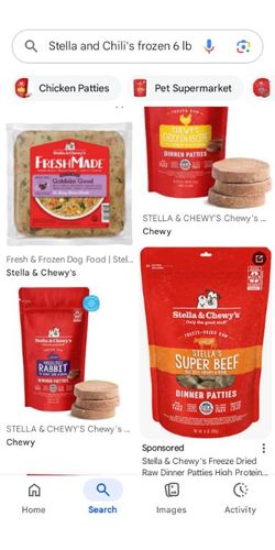 Frozen beef dog food