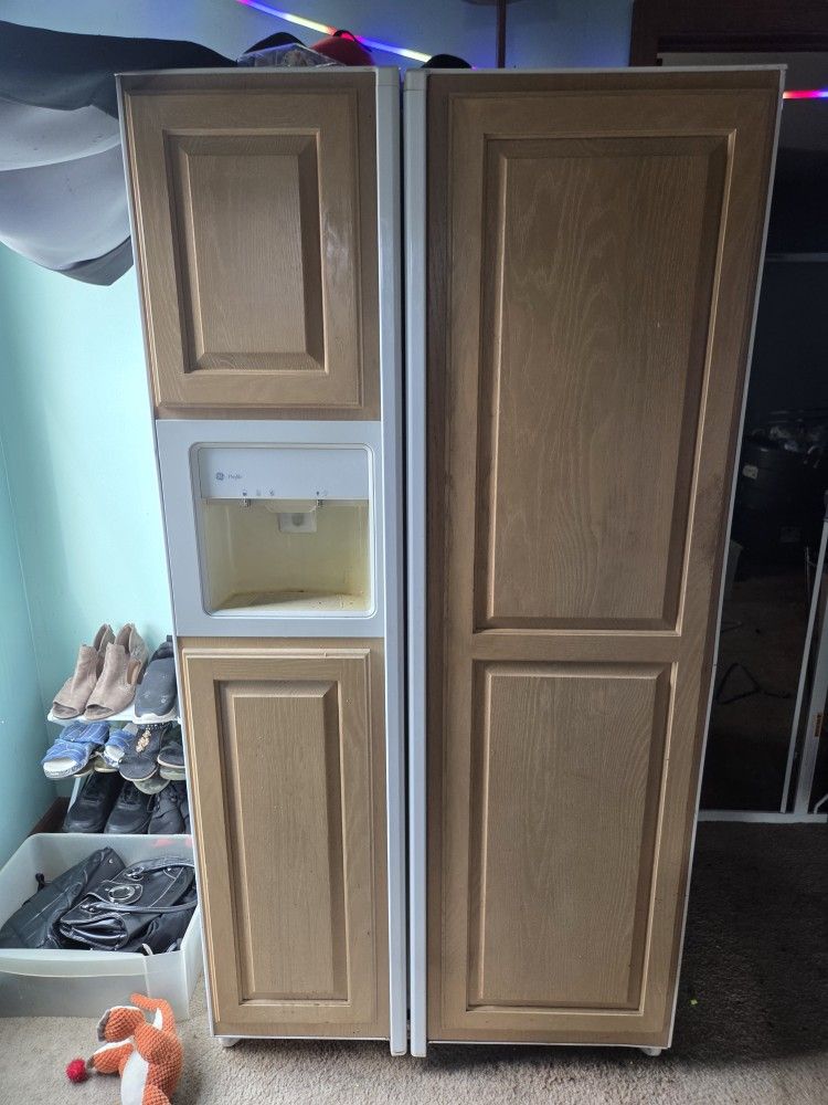 Big Fridge Aith Nice Wood Panel Decor