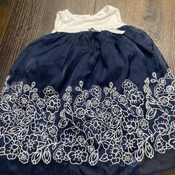 Girls Blue And White Dress Size 3/6 Months By Heart #2