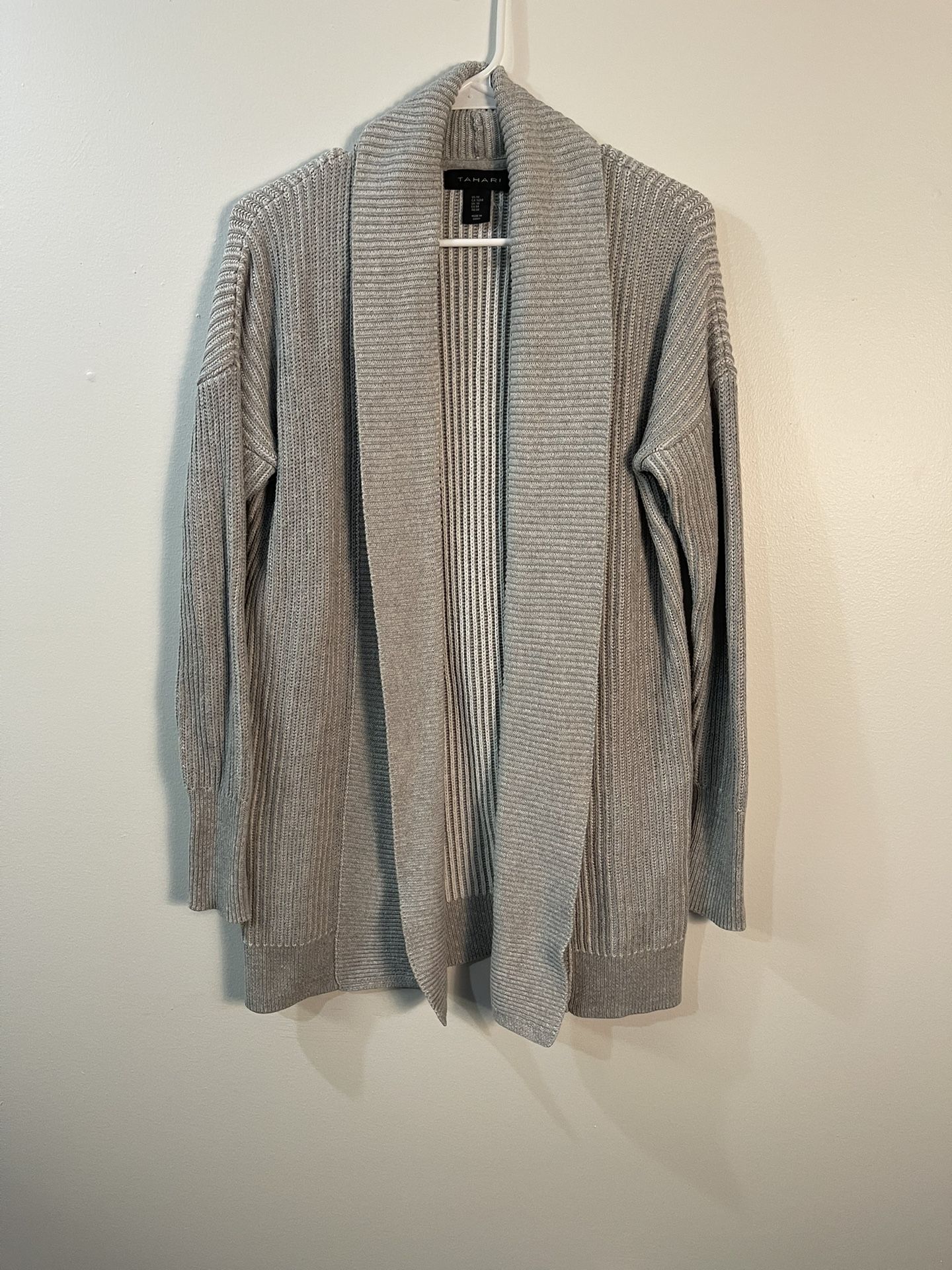 Tahari Women’s Gray Mid Cardigan Medium