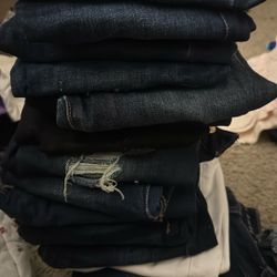 Bag of American Eagle & Hollister Jeans