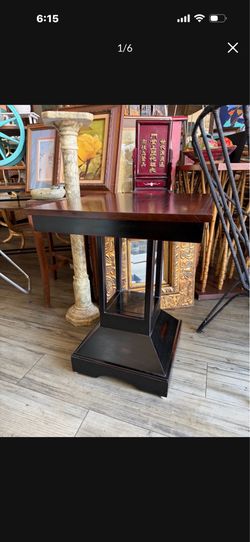 Solid wood side table made by Palecek 20 x20 25 tall