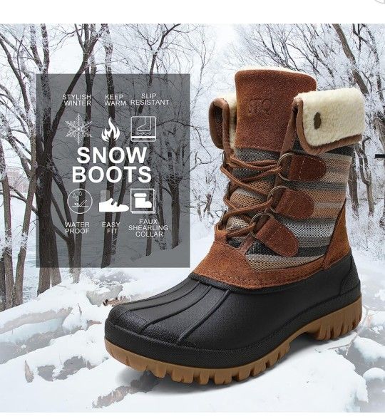 winter boots for women Women's Cold Weather Waterproof Snow Boots 11 size