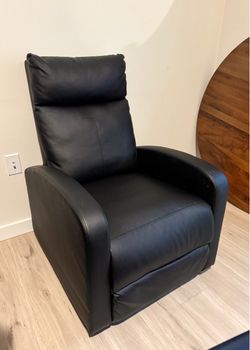 Black Faux Leather Recliner