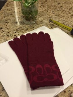 New Pair Of Coach Logo Knot Technical Gloves