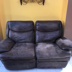Faux Leather Couch & Love Seat